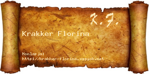 Krakker Florina névjegykártya